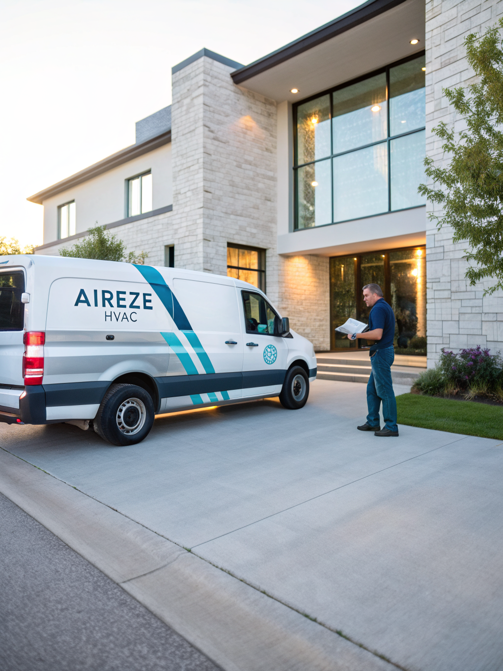 Marietta HVAC Pros lead technician and service van parked ready for local dispatch