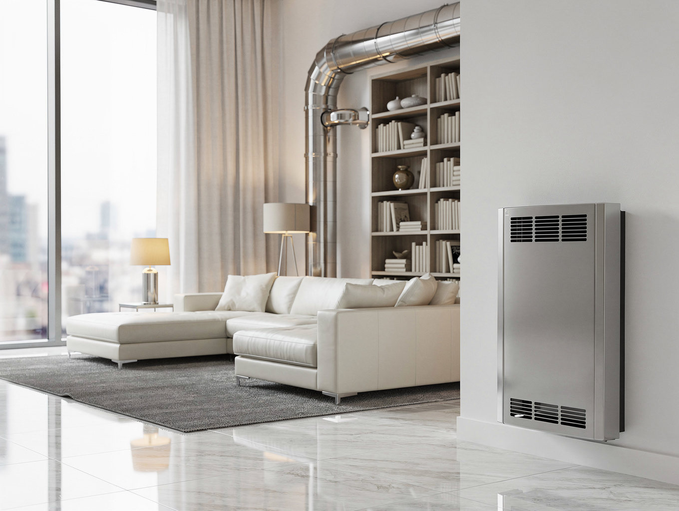 Clean indoor air quality equipment setup in Marietta home