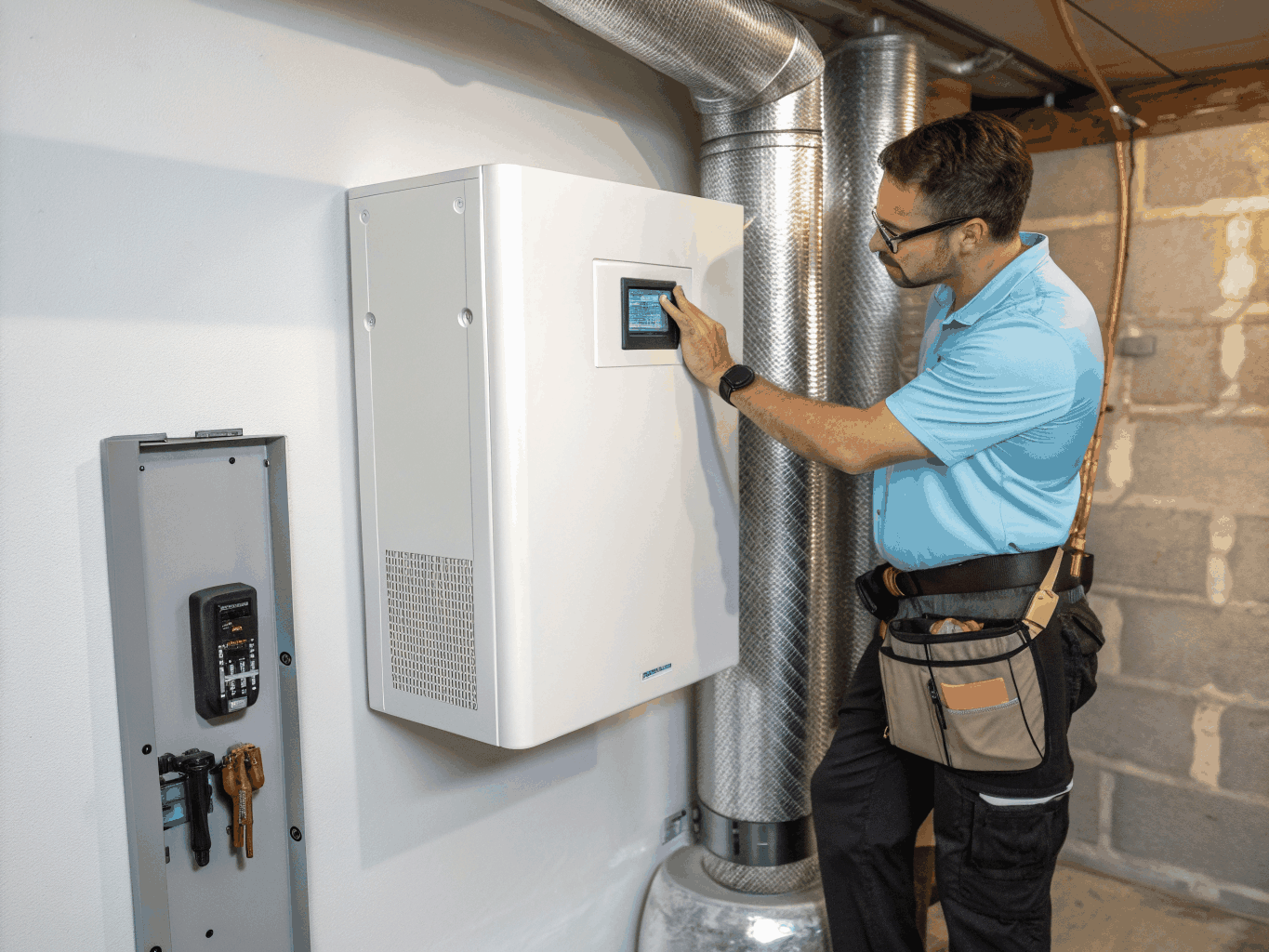 Whole home air purifier system integrated into HVAC unit